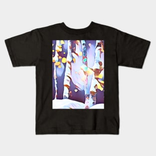 Snowy Aspen Trees in the Mountains Kids T-Shirt